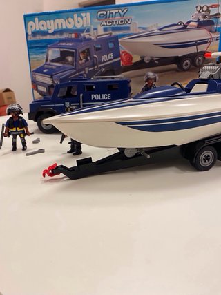 Playmobil City Action 5187 Lancha y coche Policía