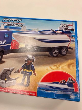 Playmobil City Action 5187 Lancha y coche Policía