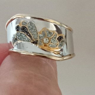 Anello fascia argento 800 regolabile