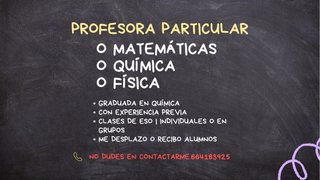 Profesora particular Física, Quimica y Matemáticas