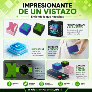 ALTAVOZ BLUETOOTH X1 MINI 3W TWS USB-C