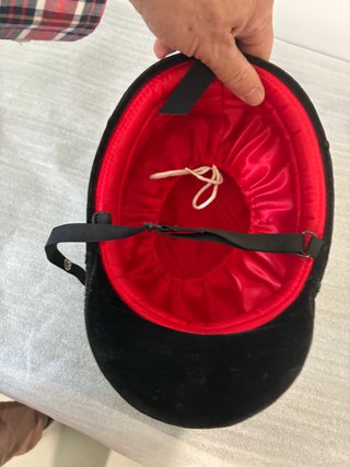 Casco Hípica Terciopelo Negro Infantil