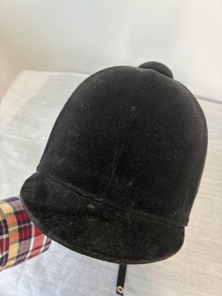 Casco Hípica Terciopelo Negro Infantil