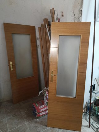 Puertas de madera con cristal