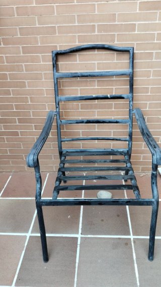 Sillones de aluminio negros (4 unidades)