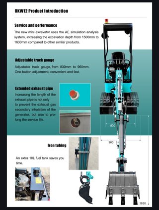 Mini excavadora SM 12 (1200 kg)