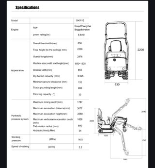 Mini excavadora SM 12 (1200 kg)