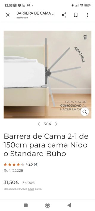Barrera de Cama 150 cm