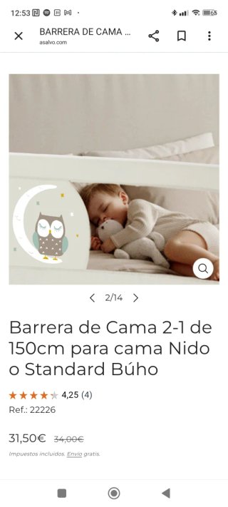 Barrera de Cama 150 cm