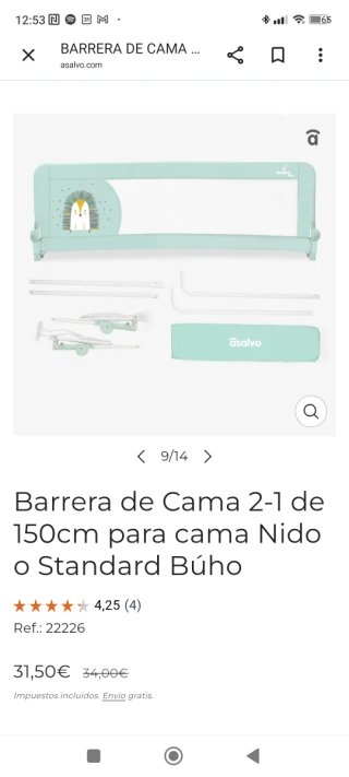 Barrera de Cama 150 cm