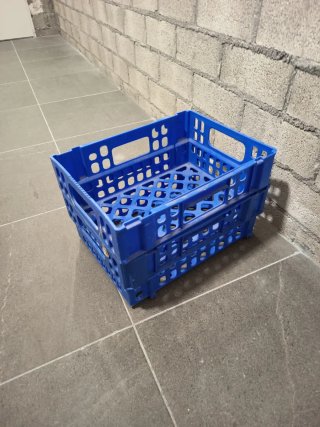 Caja cesta banasta fruta Plástico Danone Azul