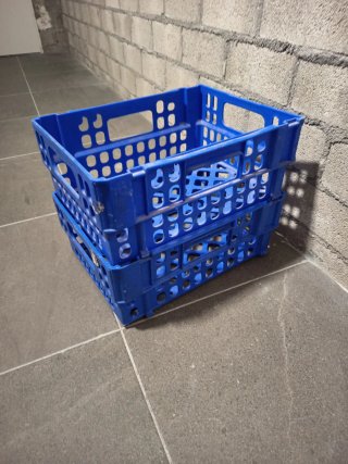Caja cesta banasta fruta Plástico Danone Azul