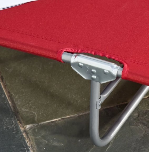 Lettino da Giardino Pieghevole Rosso