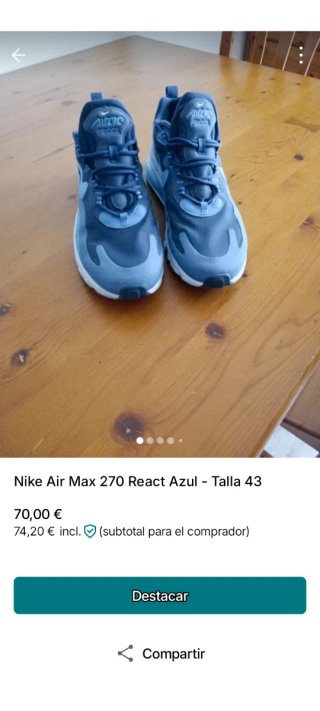 Nike Air Max 270 React Azul Talla 43