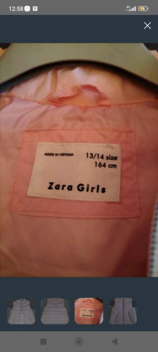 Chaleco niña Zara rosa T. 13-14