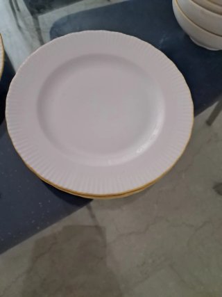 Servizio da 5 per dolci, in ceramica bianca