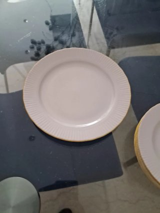 Servizio da 5 per dolci, in ceramica bianca