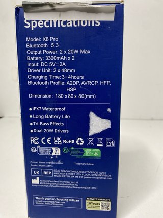 : Altavoz Bluetooth Ortizan X8 Pro 40Ww