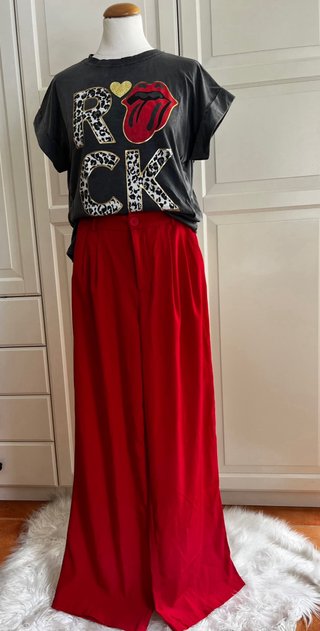 Pantalón ancho rojo