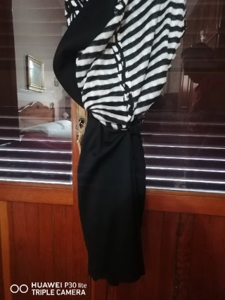 Vestito giromanica nero e bianco