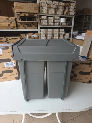 Balde Lixo Duplo 2x25LT Antracite Emuca