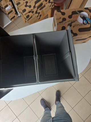 Balde Lixo Duplo 2x25LT Antracite Emuca