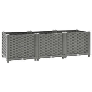 Fioriera Rialzata 120x40x38 cm in Polipropilene Grigio