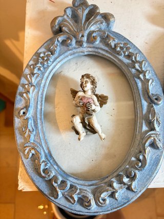 2 Angelitos Decorativos Marco Ovalado
