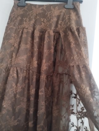 Falda larga Shein marrón encaje T XS