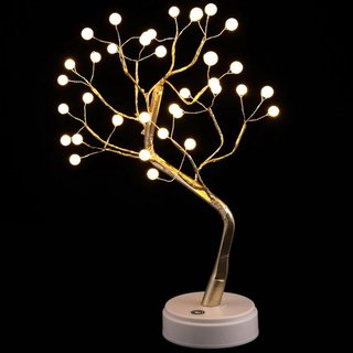 Lampada Tavolo Bonsai Albero 36 LED Luce Bianco Caldo Lume