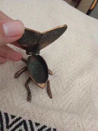 Figura Cenicero Mosca Vintage Bronce