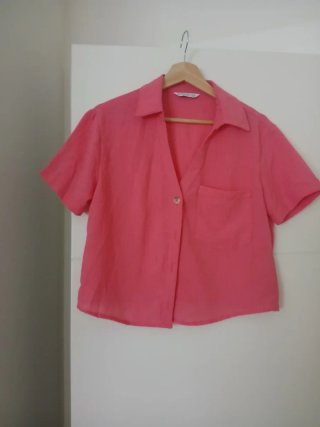 Camisa rosa manga corta