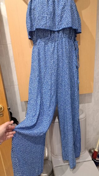 Mono largo estampado floral azul talla hasta 40