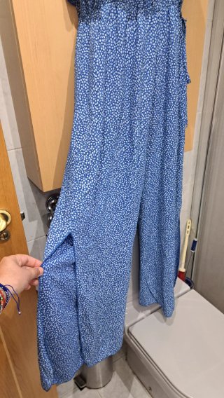 Mono largo estampado floral azul talla hasta 40