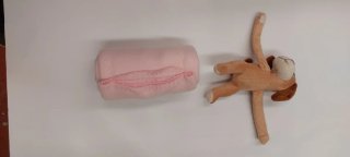 Manta de bebé rosa o azul con peluche. Varias uni