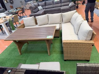 Conjunto terraza rinconera con mesa