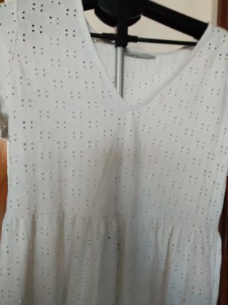 Vestido blanco bordado talla L