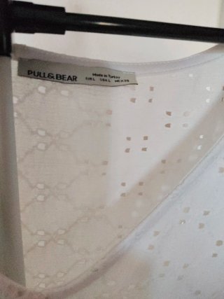 Vestido blanco bordado talla L