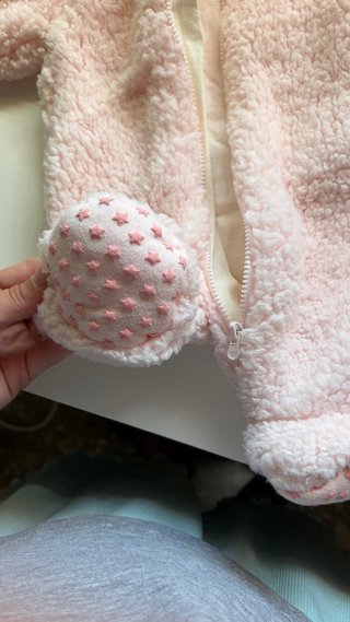 Buzo bebé borreguito rosa con orejas