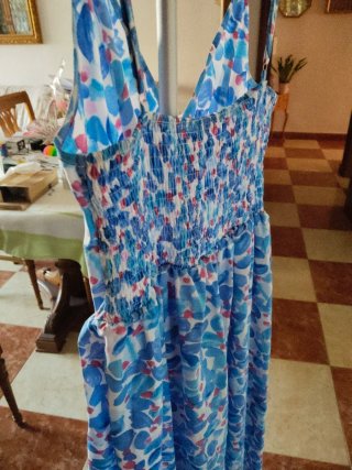 Vestido largo estampado floral talla L