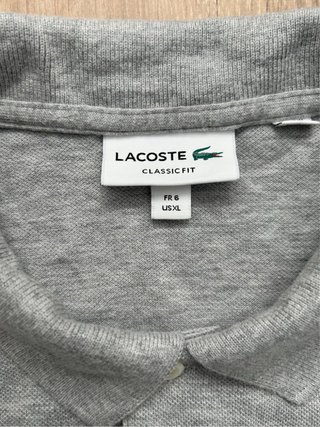 Polo Lacoste Classic Fit Gris Talla 6 (XL)