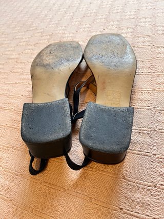 Sandalias de piel azul marino