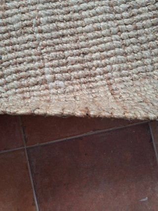 Alfombra de yute natural beige y marrón