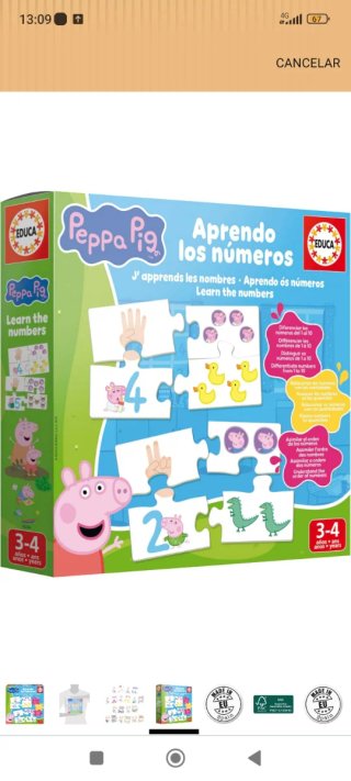 Peppa aprendo los números