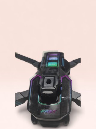 Drone negro multicolor con control