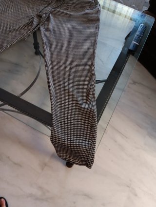 Pantalón de mujer cuadros blanco y negro
