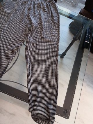 Pantalón de mujer cuadros blanco y negro