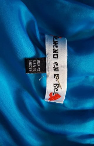 Vestido strapless azul