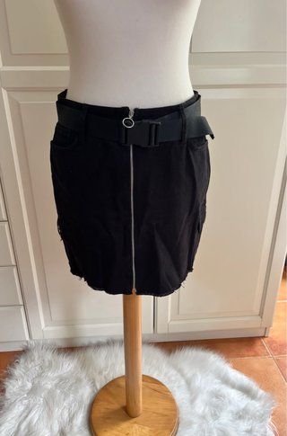 Falda vaquera mini negra