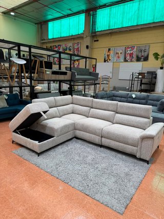 Sofá Chaise Longue Eléctrico Reclinable Beige